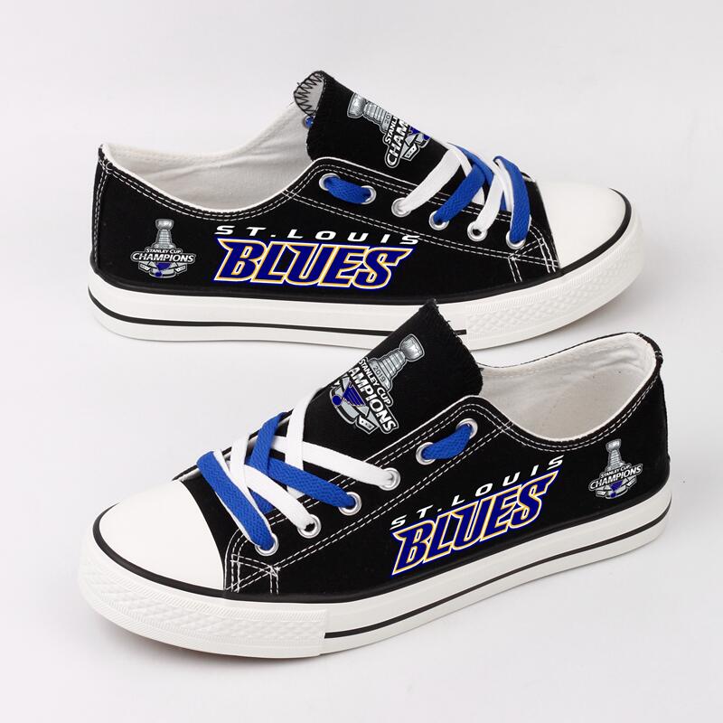 Women's And Youth St. Louis Blues Repeat Print Low Top Sneakers 004